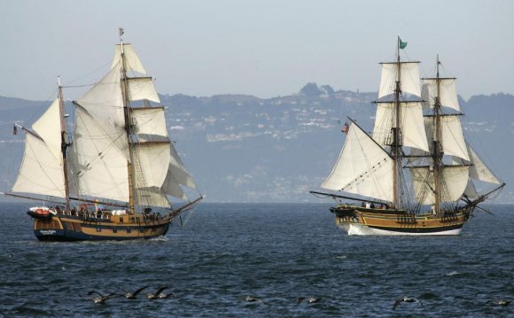 Three masted sailing vessel