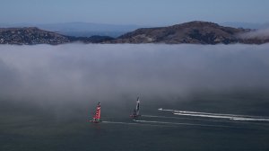 Emirates Team brand new Zealand and Oracle Team American during battle three of the America's Cup finals on September 8, 2013. (Justin Sullivan/Getty graphics)