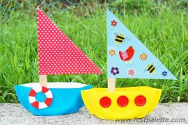 action 10 Paper Plate Sailboat art